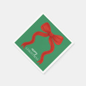 Elegant Red Bow Christmas Party -  スタンダードカクテルナプキン (角)