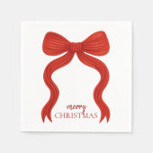 Elegant Red Bow Christmas Party -  スタンダードカクテルナプキン (正面)