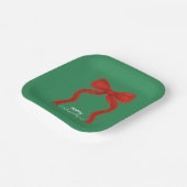 Elegant Red Bow Christmas Party -  ペーパープレート (傾斜あり)