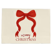 Elegant Red Bow Christmas Party -  ラージペーパーバッグ (裏面)
