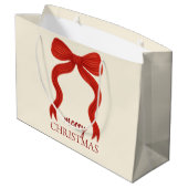 Elegant Red Bow Christmas Party -  ラージペーパーバッグ (裏面アングル)
