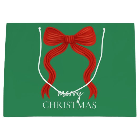 Elegant Red Bow Christmas Party -  ラージペーパーバッグ (正面)