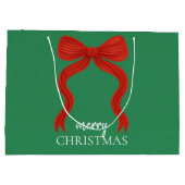 Elegant Red Bow Christmas Party -  ラージペーパーバッグ (裏面)