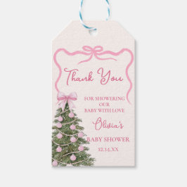 Elegant Red Bow Christmas Party Gift Tag ギフトタグ