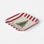 Elegant Red Bow Christmas Tree Party Paper Plates ペーパープレート (傾斜あり)