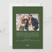 Elegant Red Bow Greenery Garland 2 Photo シーズンカード (裏面)