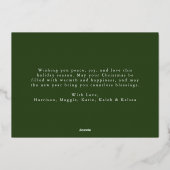 Elegant Red Bow Greenery Garland Photo 箔シーズンカード (裏面)