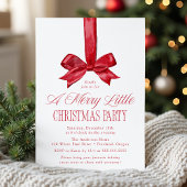 Elegant Red Bow Merry Little Christmas Party 招待状