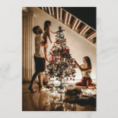 Elegant Red Bow Photo Christmas Holiday Party  招待状 (裏面)