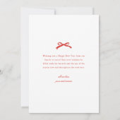 Elegant Red Bow with Greenery Photo New Year シーズンカード (裏面)