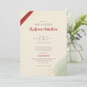 Elegant Red Brushstroke Christmas Holiday Party 招待状 (スタンド正面)