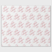 Elegant Red Calligraphy Valentine’s Wrapping Paper ラッピングペーパー (フラット)