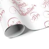 Elegant Red Calligraphy Valentine’s Wrapping Paper ラッピングペーパー (ロールコーナー)