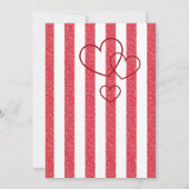Elegant Red Chalk Stripe Triple Hearts Baby Shower 招待状 (裏面)