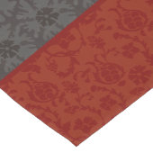 Elegant Red & Charcoal Damask Star Pattern  ショートテーブルランナー (コーナー)