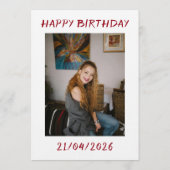 Elegant Red Cheers to Thirty Cocktail 30 Birthday 招待状 (裏面)