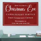 Elegant Red Christmas Eve Candlelight Service 横断幕 (トレードショー)
