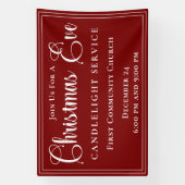 Elegant Red Christmas Eve Candlelight Service 横断幕 (縦)