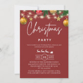Elegant Red Christmas Party Invitation 招待状 (正面)