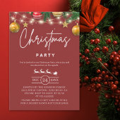 Elegant Red Christmas Party Invitation 招待状