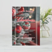 Elegant Red Christmas Party Invitation 招待状 (スタンド正面)