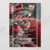 Elegant Red Christmas Party Invitation 招待状 (正面)
