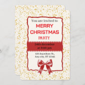 Elegant Red Christmas Party Invitation 招待状 (正面/裏面)