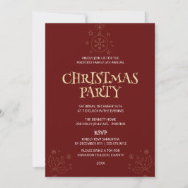Elegant Red Christmas Party Invite 招待状