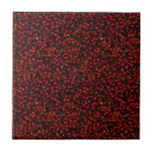 Elegant Red Confetti on Black Glitter Style タイル (正面)