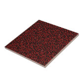 Elegant Red Confetti on Black Glitter Style タイル (側面)