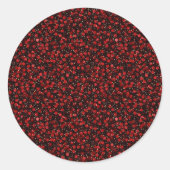 Elegant Red Confetti on Black Glitter Style ラウンドシール (正面)