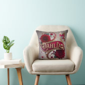 Elegant Red Dahlia Flower Art  クッション (椅子)