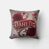 Elegant Red Dahlia Flower Art  クッション (正面)