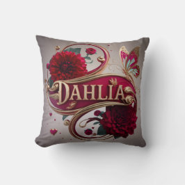 Elegant Red Dahlia Flower Art  クッション