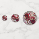 Elegant Red Dahlia Flower Art コンフェッティ (裏面)