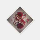 Elegant Red Dahlia Flower Art スタンダードカクテルナプキン (角)