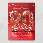 Elegant Red Diamond Gemstone Glamour 90th Party 招待状 (正面)