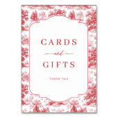 Elegant Red Engraver Pastoral Border テーブルナンバー (裏面)