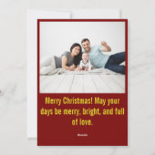 Elegant Red Family Photo Collage Christmas Holiday シーズンカード (裏面)