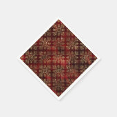 Elegant Red & Faux Gold Vintage Christmas スタンダードカクテルナプキン (角)