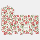 Elegant Red Floral Botanical Adoption Shower フェイバーボックス (見開き)