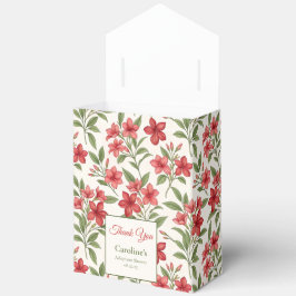 Elegant Red Floral Botanical Adoption Shower フェイバーボックス