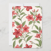 Elegant Red Floral Botanical Adoption Shower 招待状 (裏面)