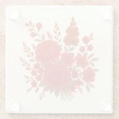 Elegant Red Floral Bouquet with Roses Romantic ガラスコースター (裏面)