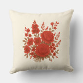 Elegant Red Floral Bouquet with Roses Romantic クッション (裏面)