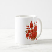 Elegant Red Floral Bouquet with Roses Romantic コーヒーマグカップ (正面右)