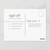Elegant Red Floral Christmas Wedding RSVP ポストカード (裏面)