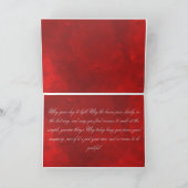 Elegant Red Floral Happy Birthday Card サンキューカード (内部)