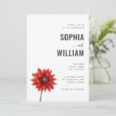 Elegant Red Floral Wedding Invitation 招待状 (スタンド正面)