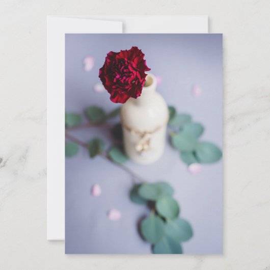 Elegant Red Floral Wedding Invitation 招待状 (裏面)